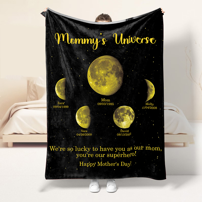 Custom Surrounding Moon Blanket - Mom's Universe