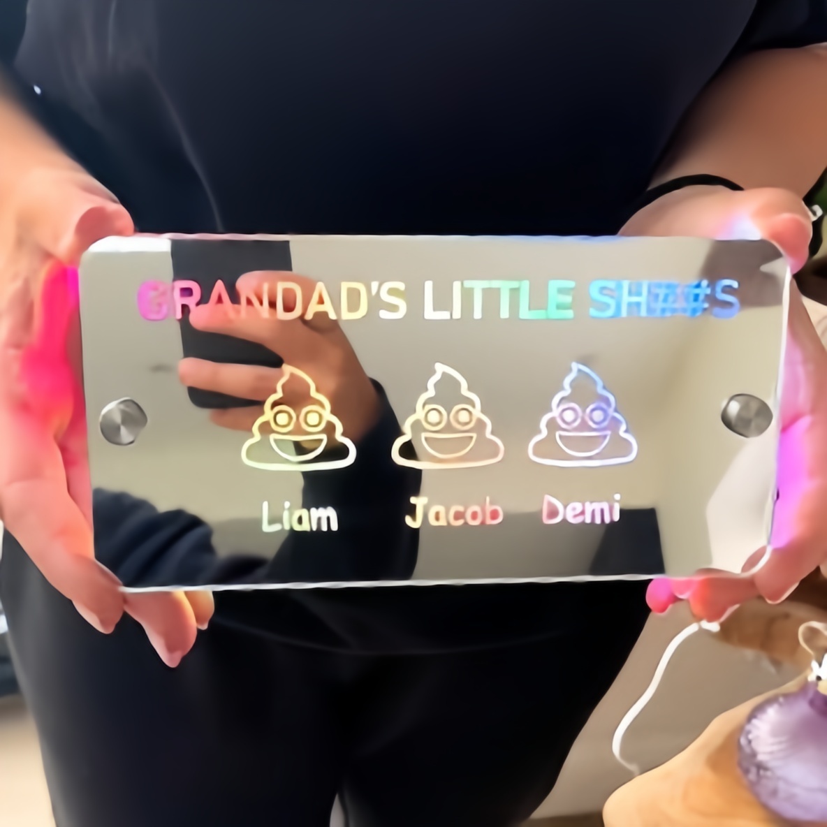 Personalized Mirror Light Dads Little Sh##s