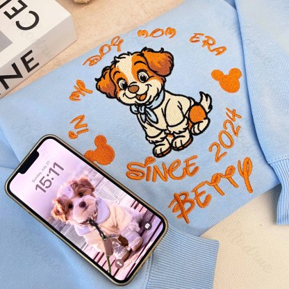 Personalized Pet Embroidered Sweatshirt Cartoon Style