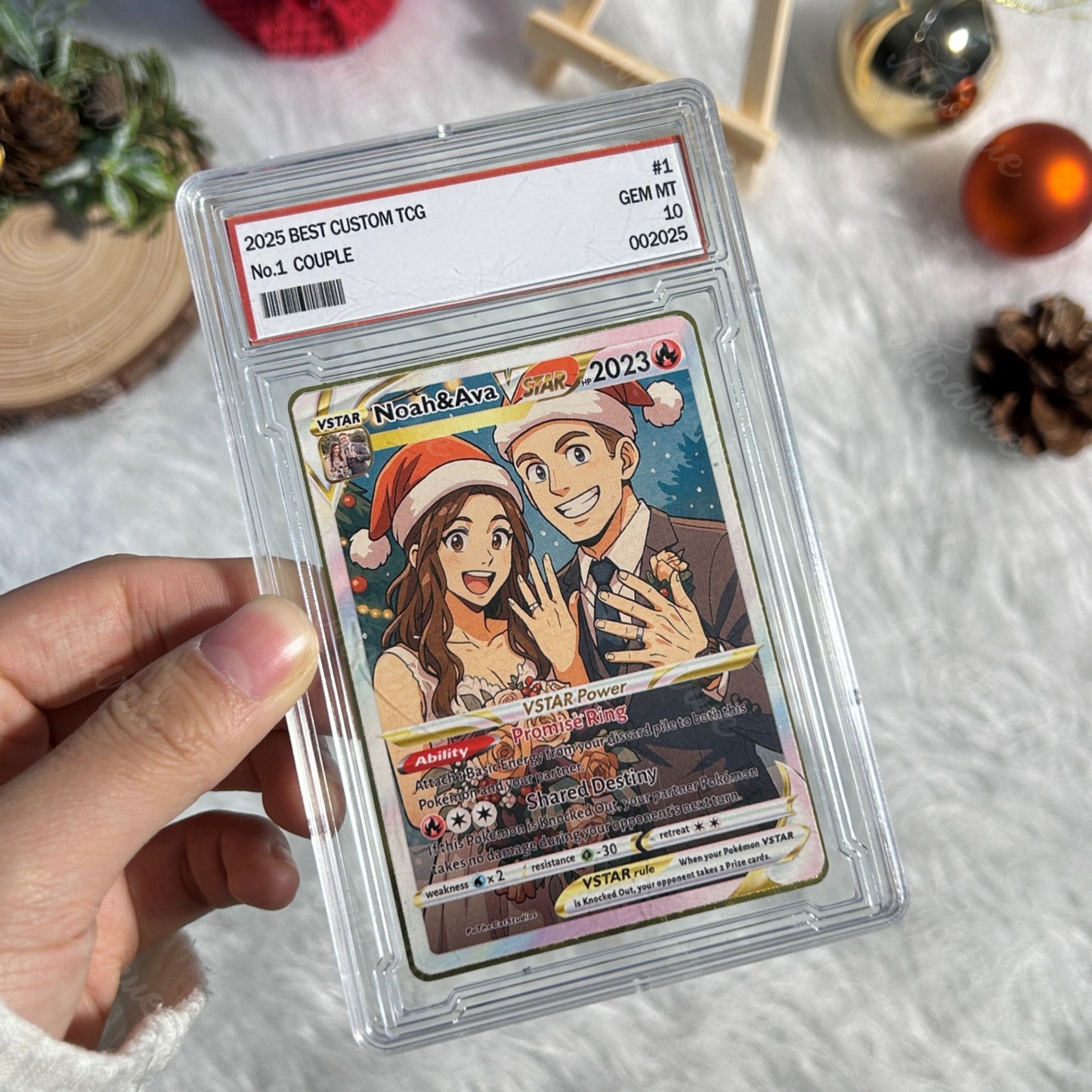 Custom Anime Christmas Card For Couples