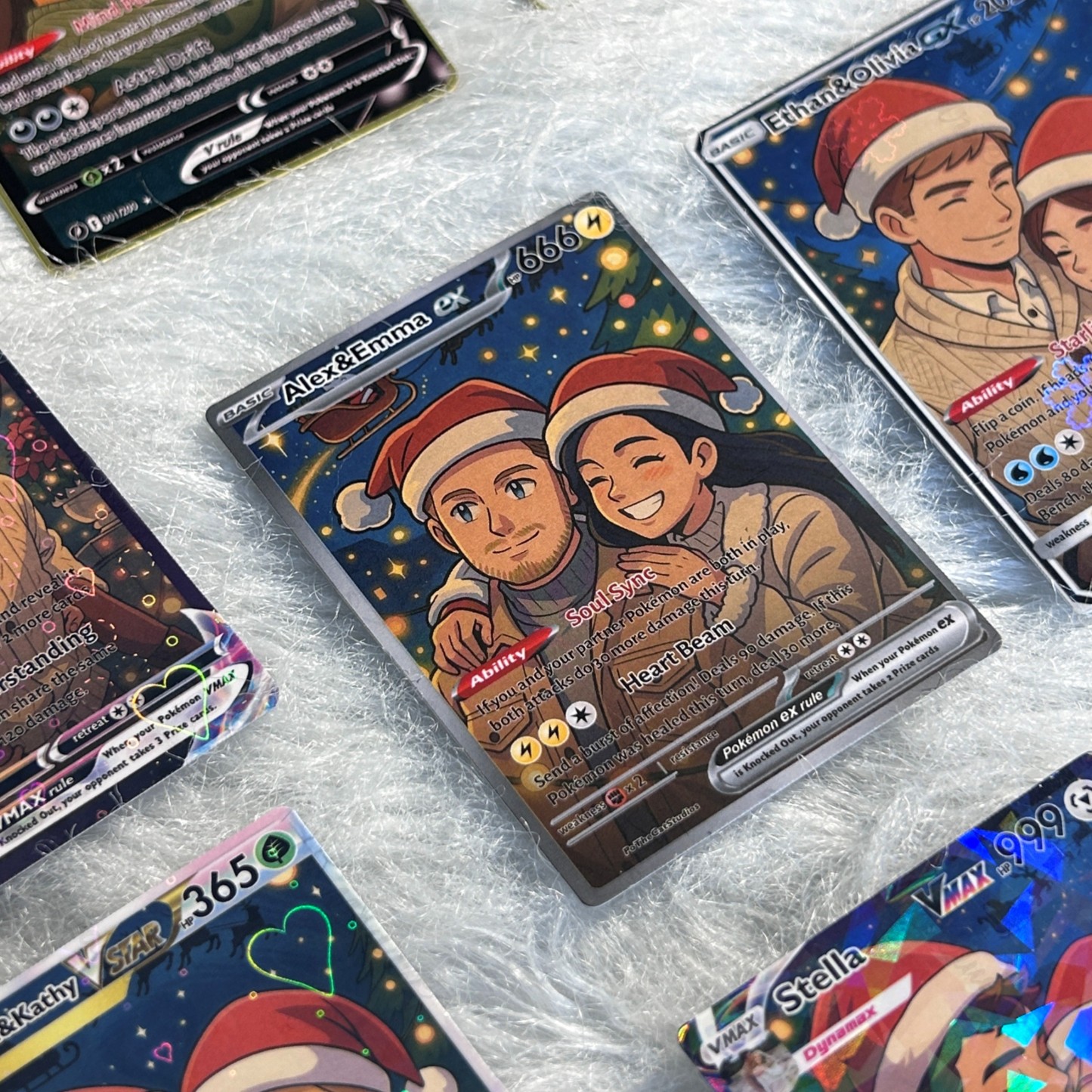 Custom Anime Christmas Card For Couples