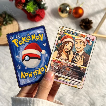 Custom Anime Christmas Card For Couples