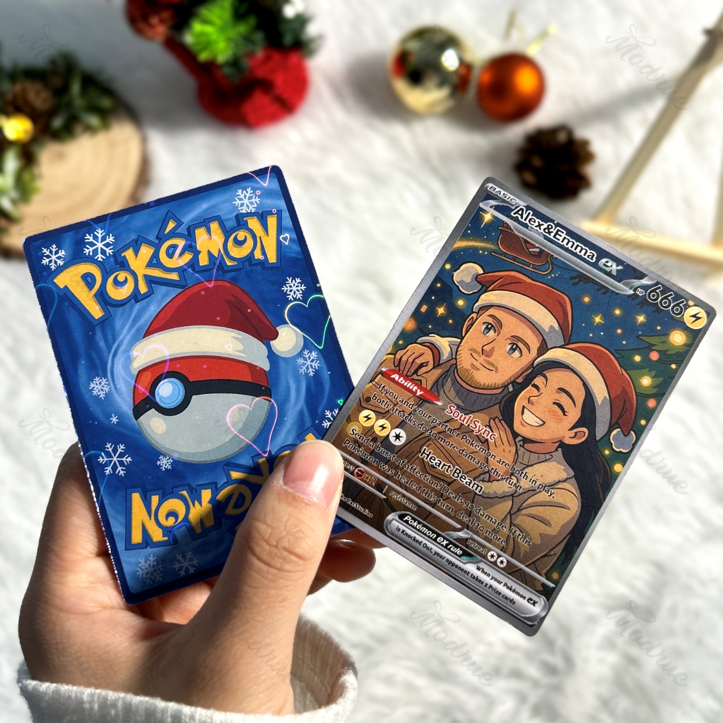 Custom Anime Christmas Card For Couples