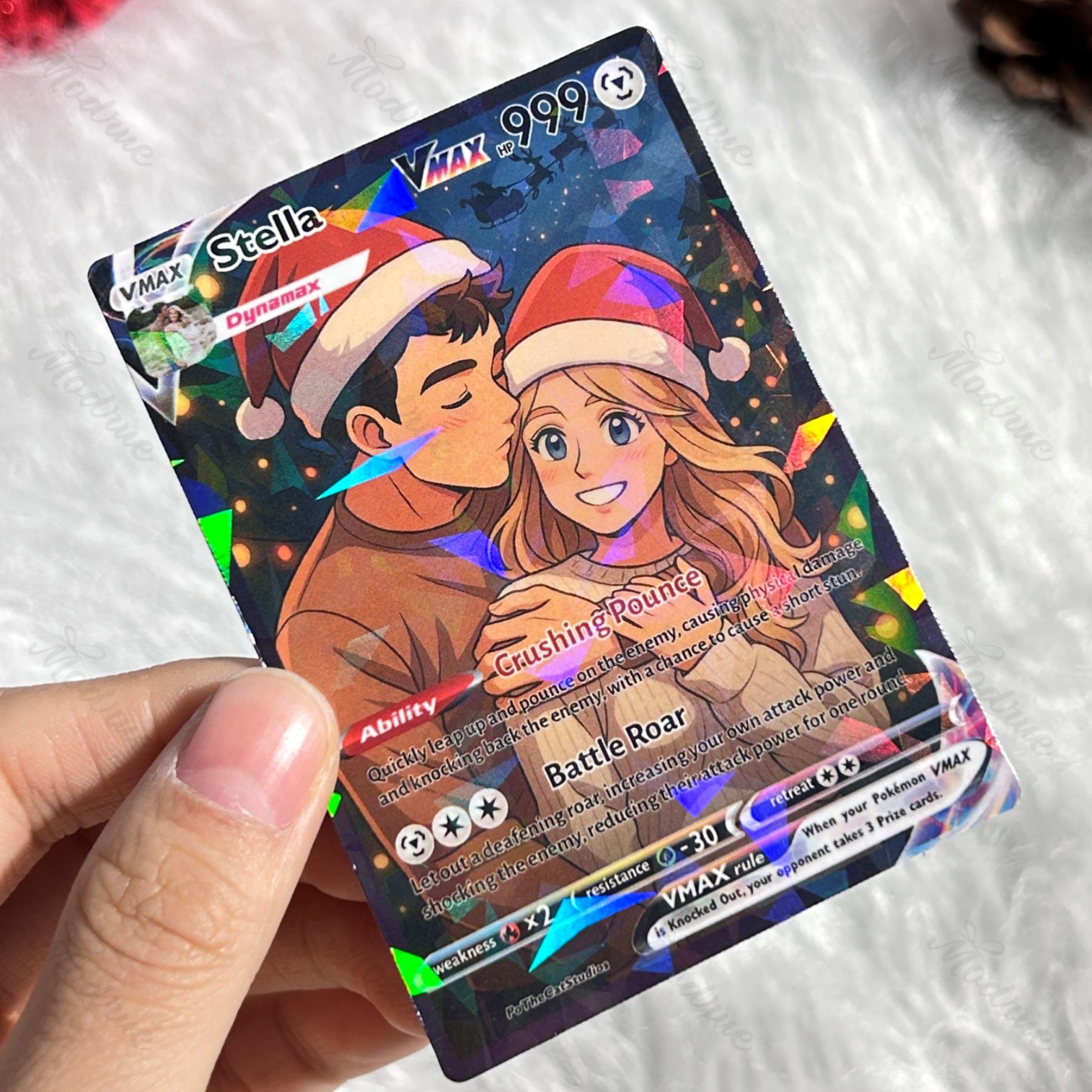 Custom Anime Christmas Card For Couples