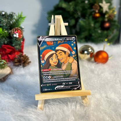 Custom Anime Christmas Card For Couples
