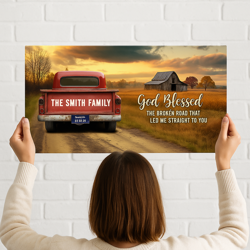 Custom Vintage Truck Farmhouse Canvas Gift