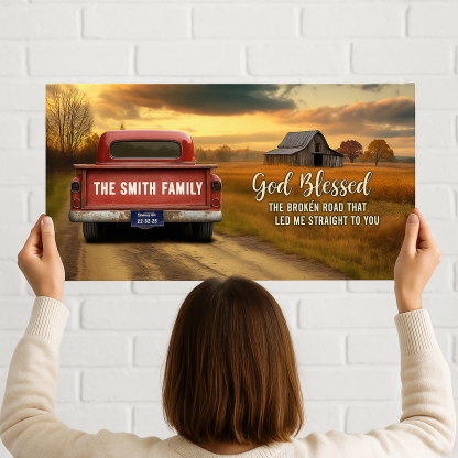 Custom Vintage Truck Farmhouse Canvas Gift