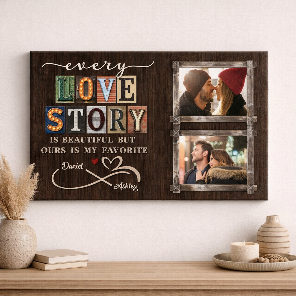 Personalized Every Love Story Is Beautiful Poster Canvas