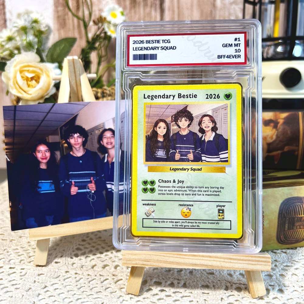 Custom Best Friend Card Anime Style Gift for Bestie