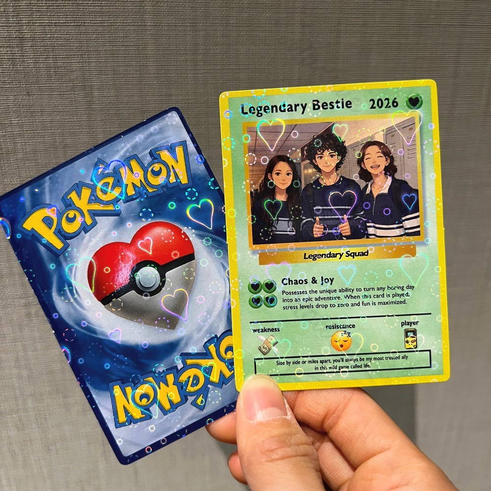 Custom Best Friend Card Anime Style Gift for Bestie