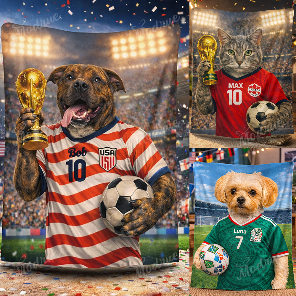 Custom Soccer Pet Blanket-Turn Your Pet Into a World Cup Champion