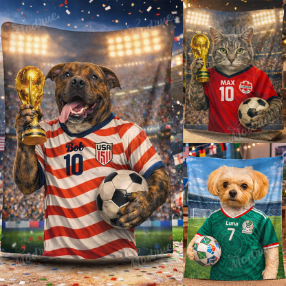 Custom Soccer Pet Blanket-Turn Your Pet Into a World Cup Champion