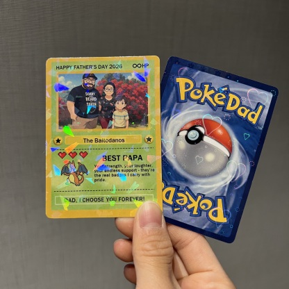 Custom Anime Photo "Best Dad Ever" Trading Card