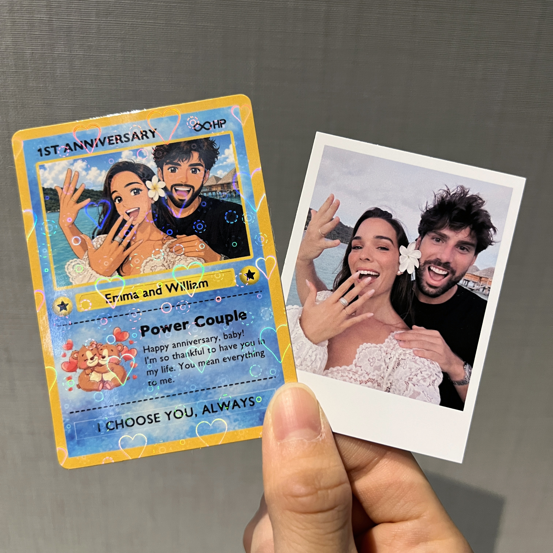 Custom Anime Photo Couple Trading Card