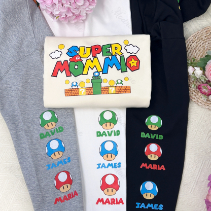 Custom Super Mommio Sweatshirt, Personalized Super Daddio Shirt