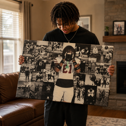 Custom Football Photo Collage Canvas