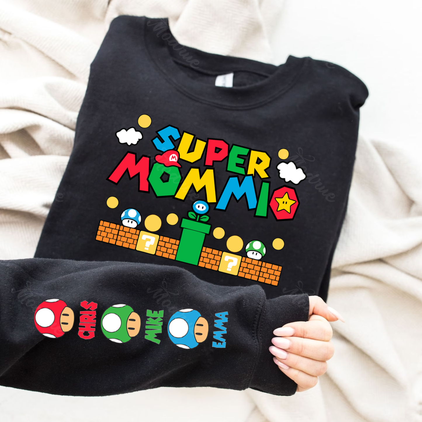 Custom Super Mommio Sweatshirt, Personalized Super Daddio Shirt