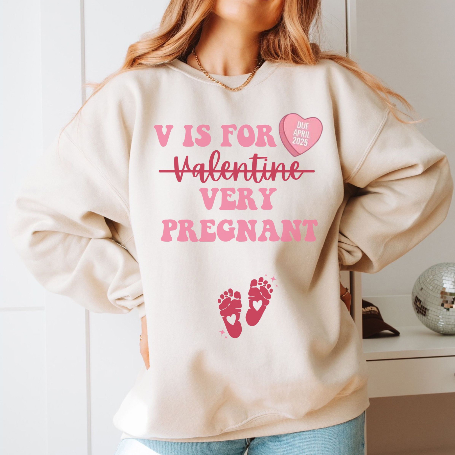 Valentine's Day Pregnancy Announcement Sweatshirt
