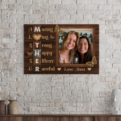 Personalized Mother’s Day Photo Canvas Plaque