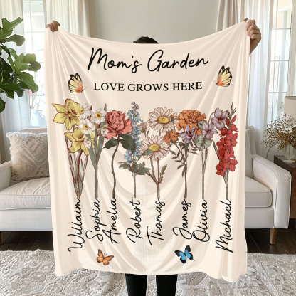 Personalized Grandmas Garden Gifts Blanket