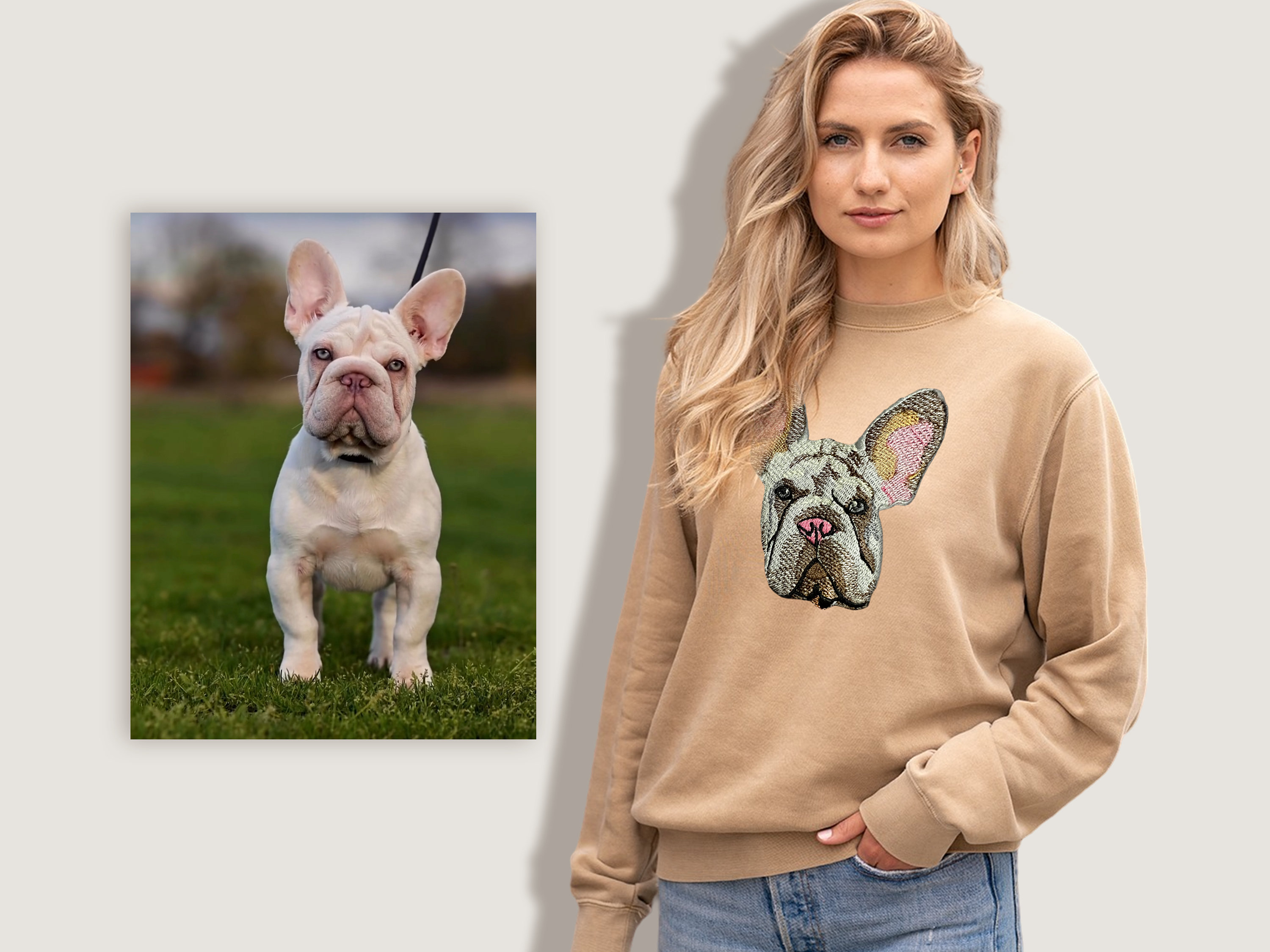 Personalized Pet Portrait Embroidery Sweatshirt Hoodie