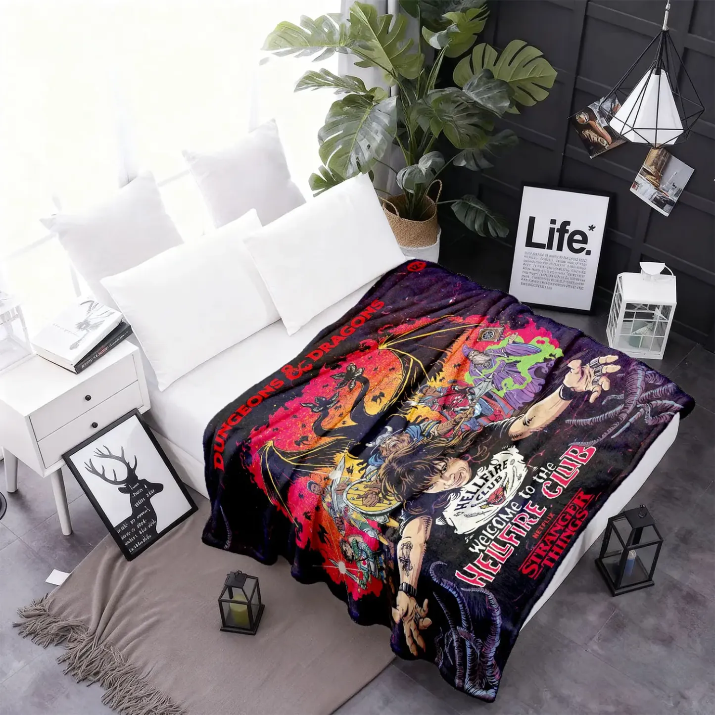 Vintage Fantasy Illustration  Soft Blanket Gift for TV Show Fans