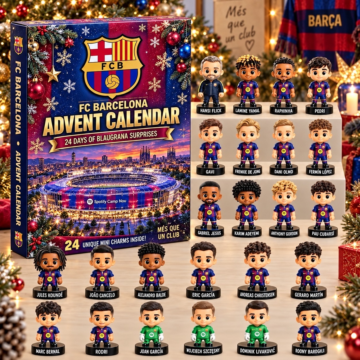 FC Barcelona · Football Fan 24-Day Advent Calendar – Soccer Club Countdown Gift Box