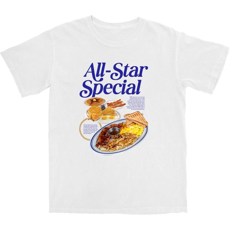 All-Star Breakfast Cotton Funny Casual Shortsleeve T-Shirt