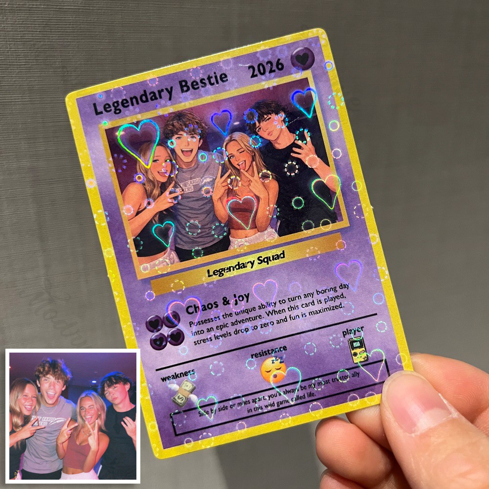 Custom Best Friend Card Anime Style Gift for Bestie