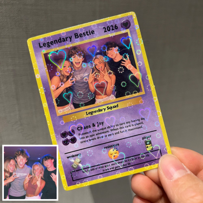 Custom Best Friend Card Anime Style Gift for Bestie