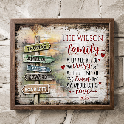 Personalized Family A Little Bit of Crazy Canvas