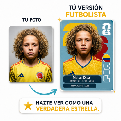 Personalized World Cup-Inspired Soccer Player Card