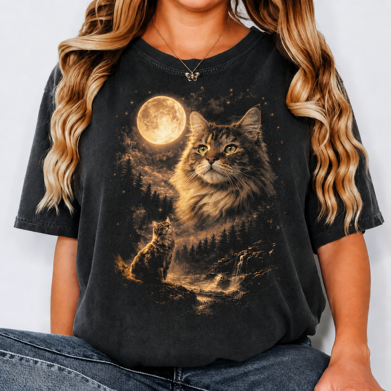 "Mystic Moonlight" Custom Pet Portrait Vintage Tee