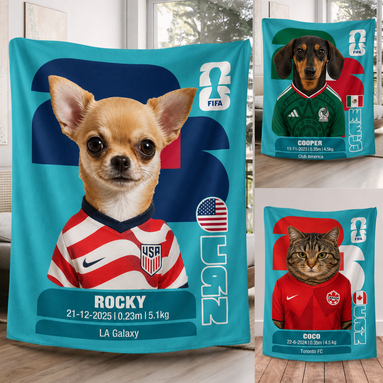 World Cup Champion Pet Star Custom Blanket 商品缩略图