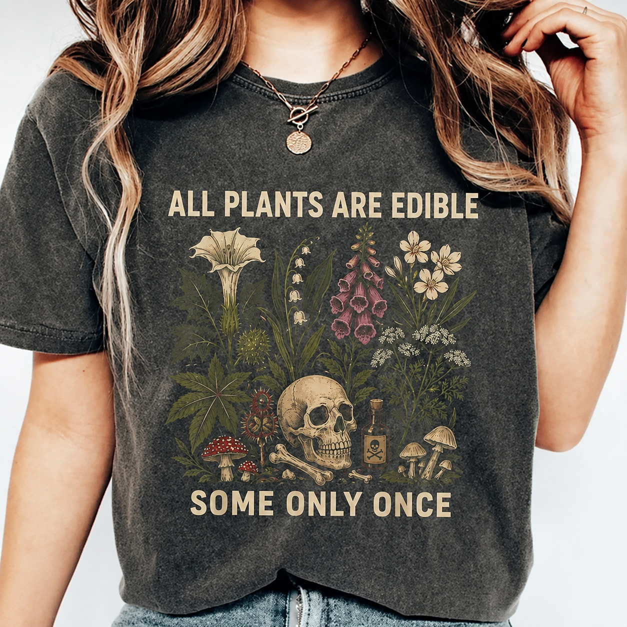 The Some Only Once Dark Botanical Tee