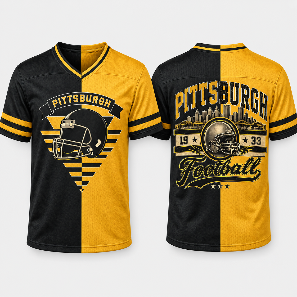 Football Team Print Split Fan Jersey