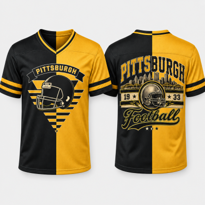 Football Team Print Split Fan Jersey