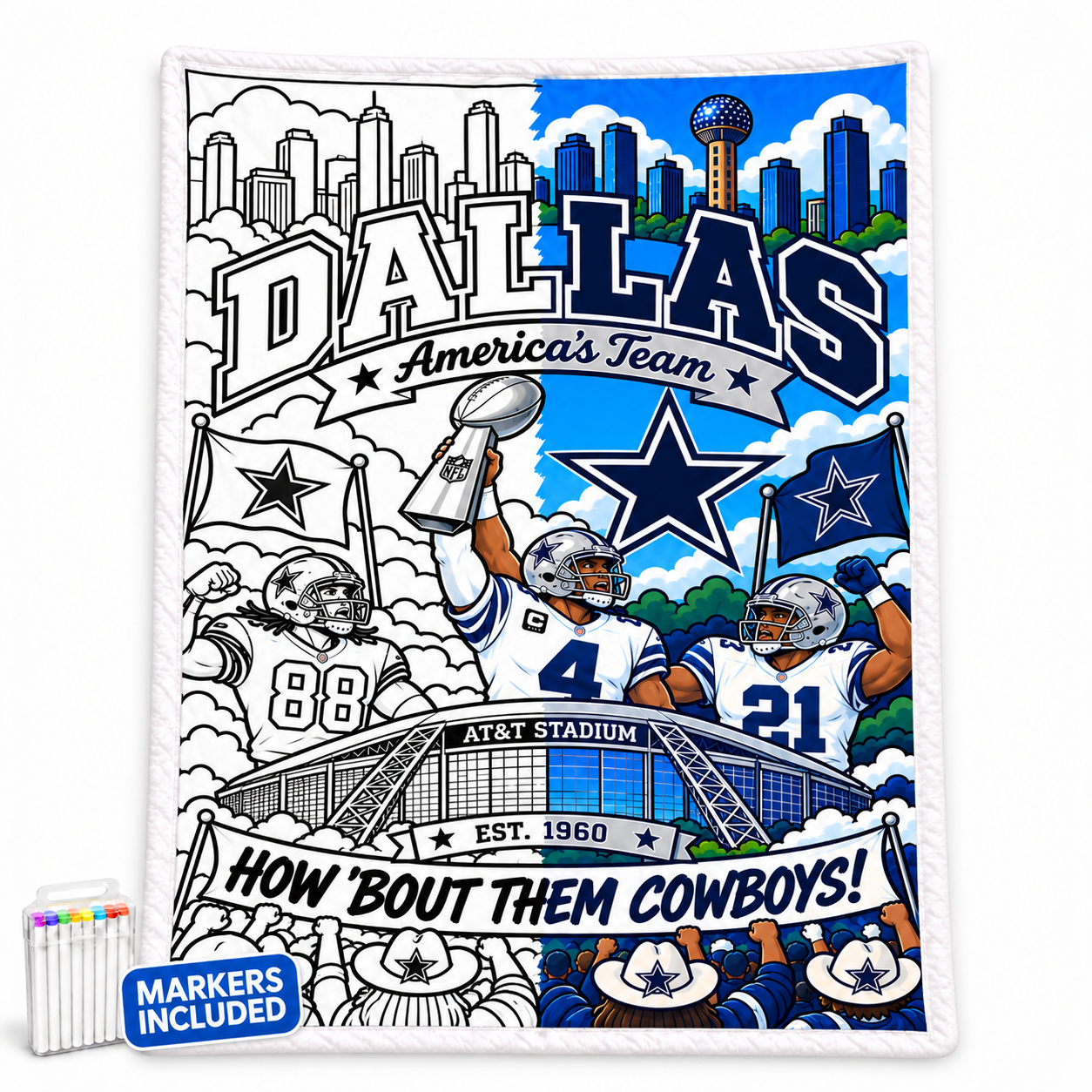 Football Fan DIY Coloring Blanket