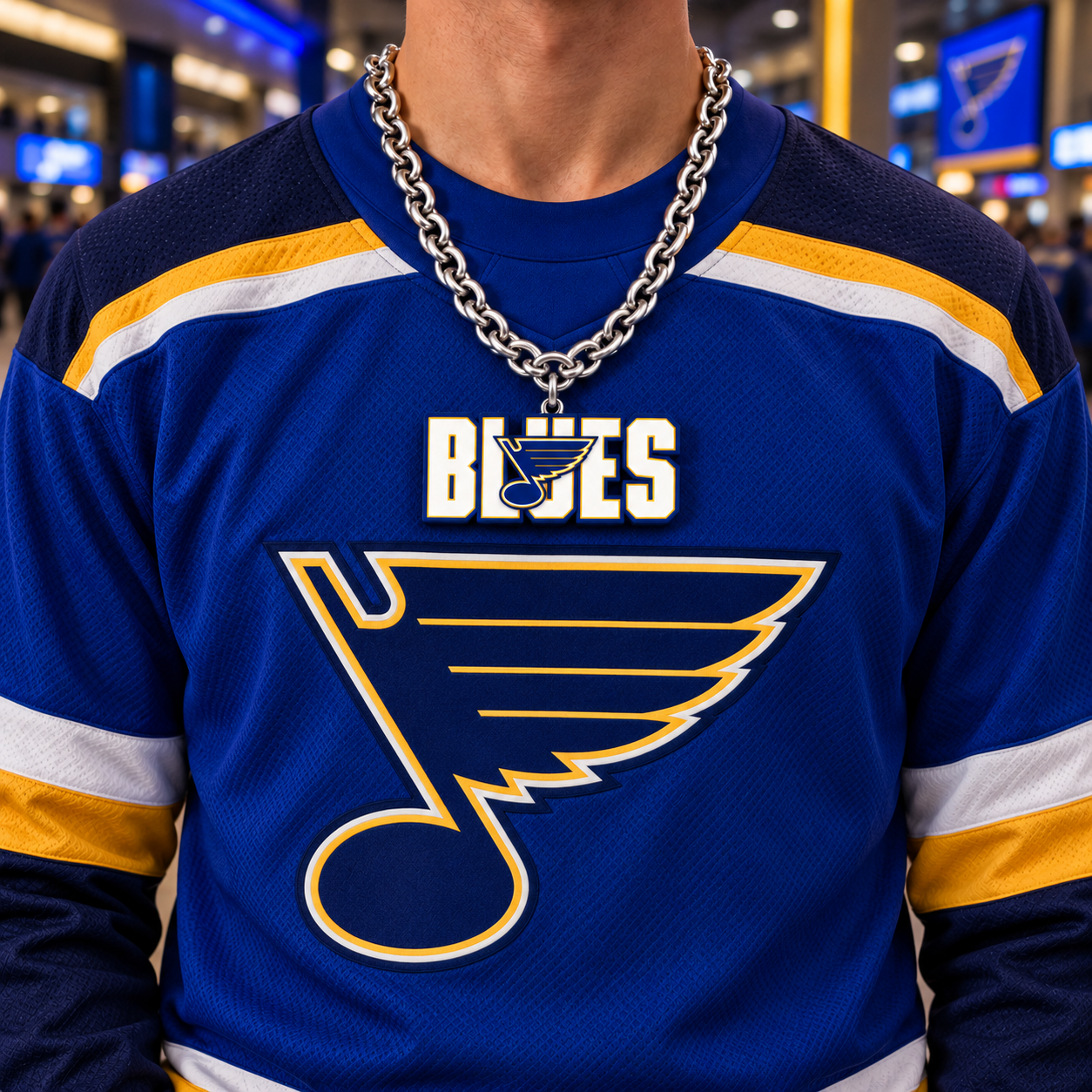 Hockey Fan LED Light-Up Pendant Chain Necklace