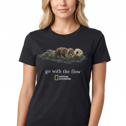 Classic Sea Otter Go With The Flow Nature Graphic Tee