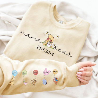 Custom Mothers Day Sweatshirt with Names, Mama Bear sweatshirt
