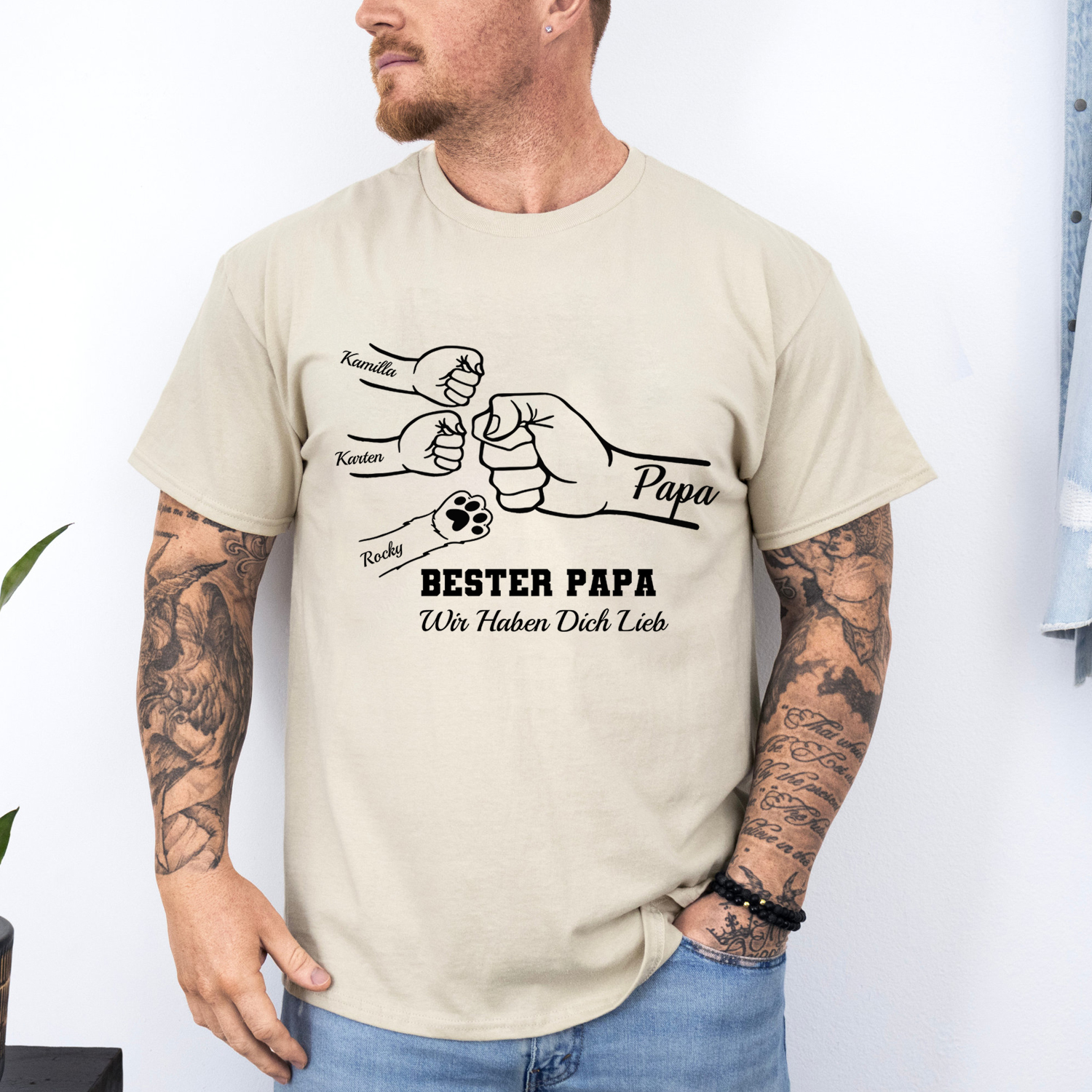 Custom Fist Bump Dad Shirt, Dad Shirt With Kids Names