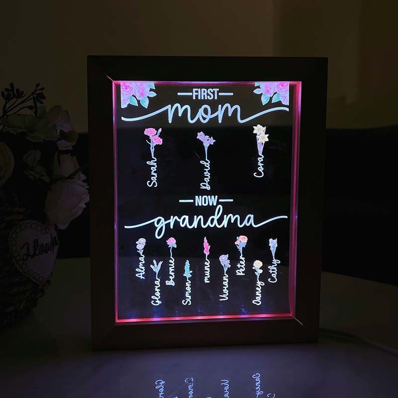 First Mom Now Grandma - Personalized Acrylic Plaque Frame