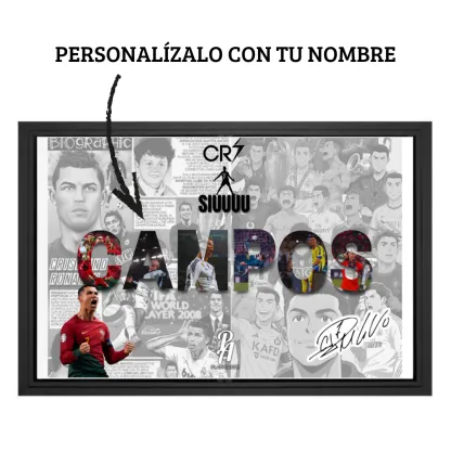 Personalized CR7 Name Frame – Custom Football Fan Wall Art Gift