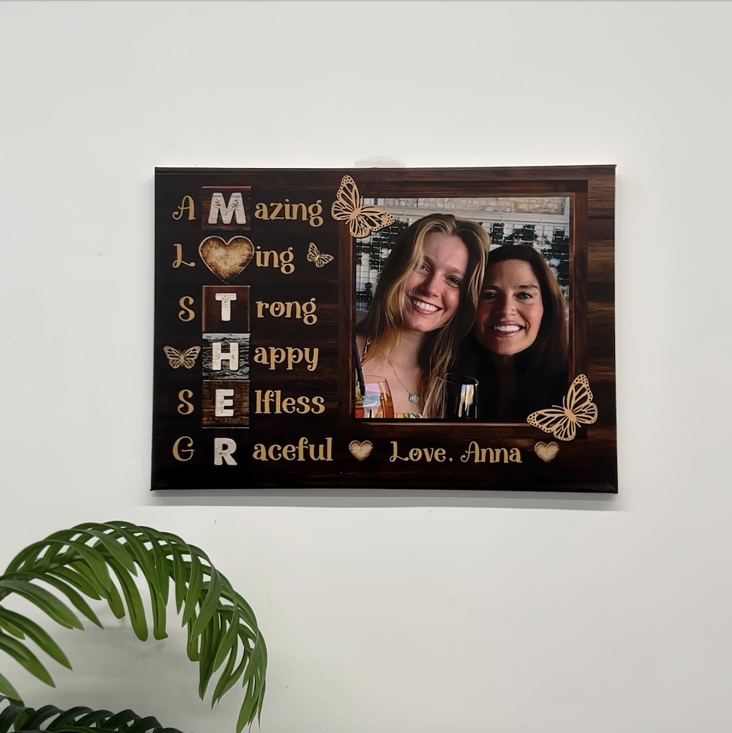 Rustic Wood Mother-Acrostic Poem Photo Canvas