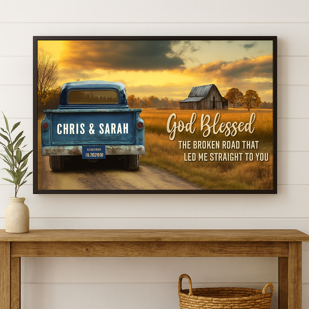Custom Vintage Truck Farmhouse Canvas Gift