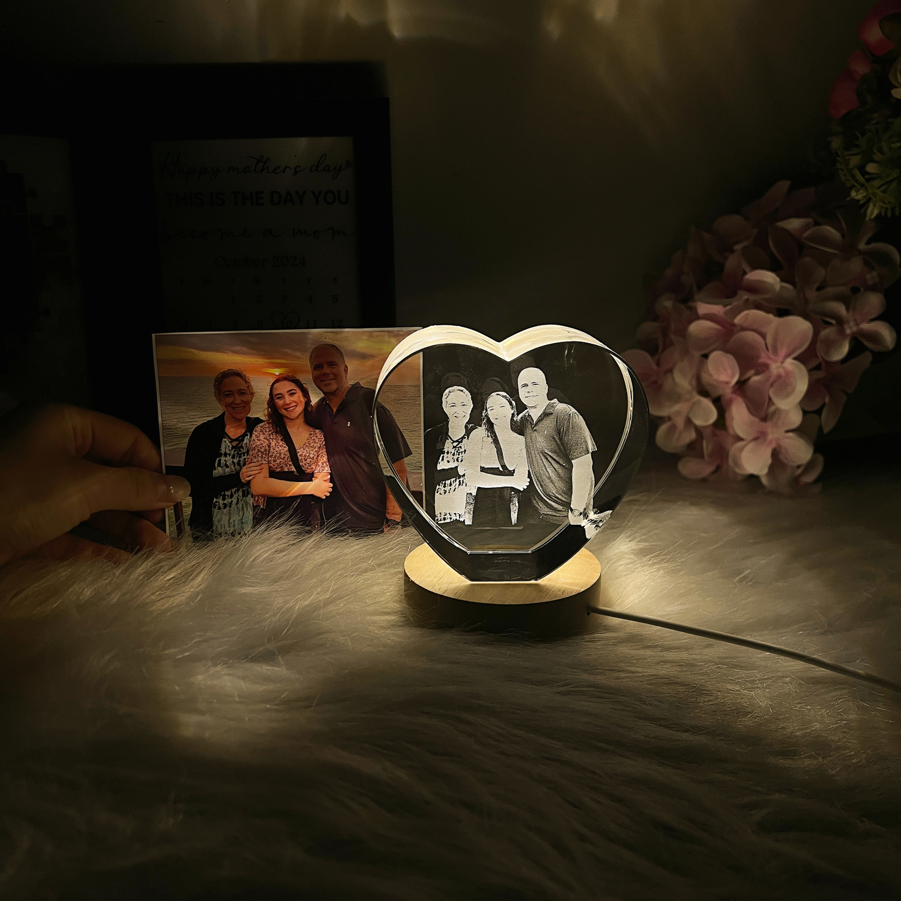 Personalized 3D Heart Crystal Photo Gift