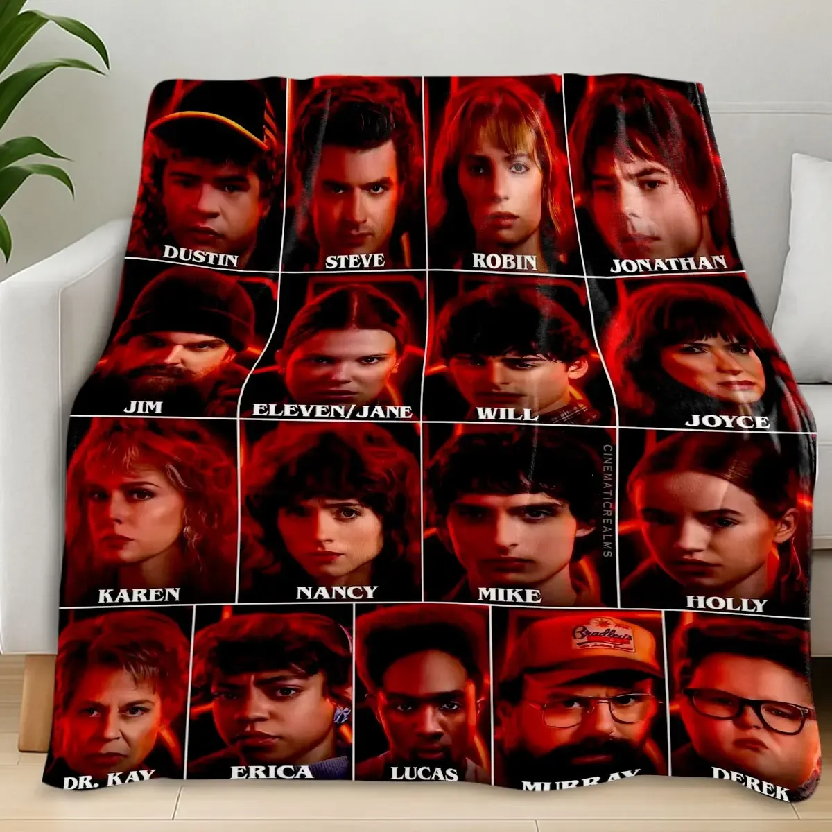 Character Portrait Throw Blanket Gift for Fans