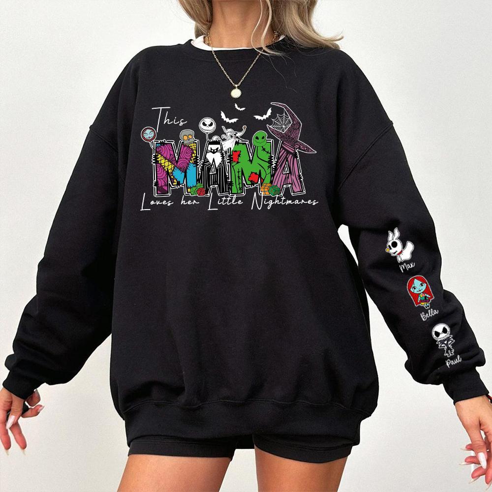 This Mama Loves Her Little Nightmares Personalized Spooky Mama Halloween Sweatshirt 