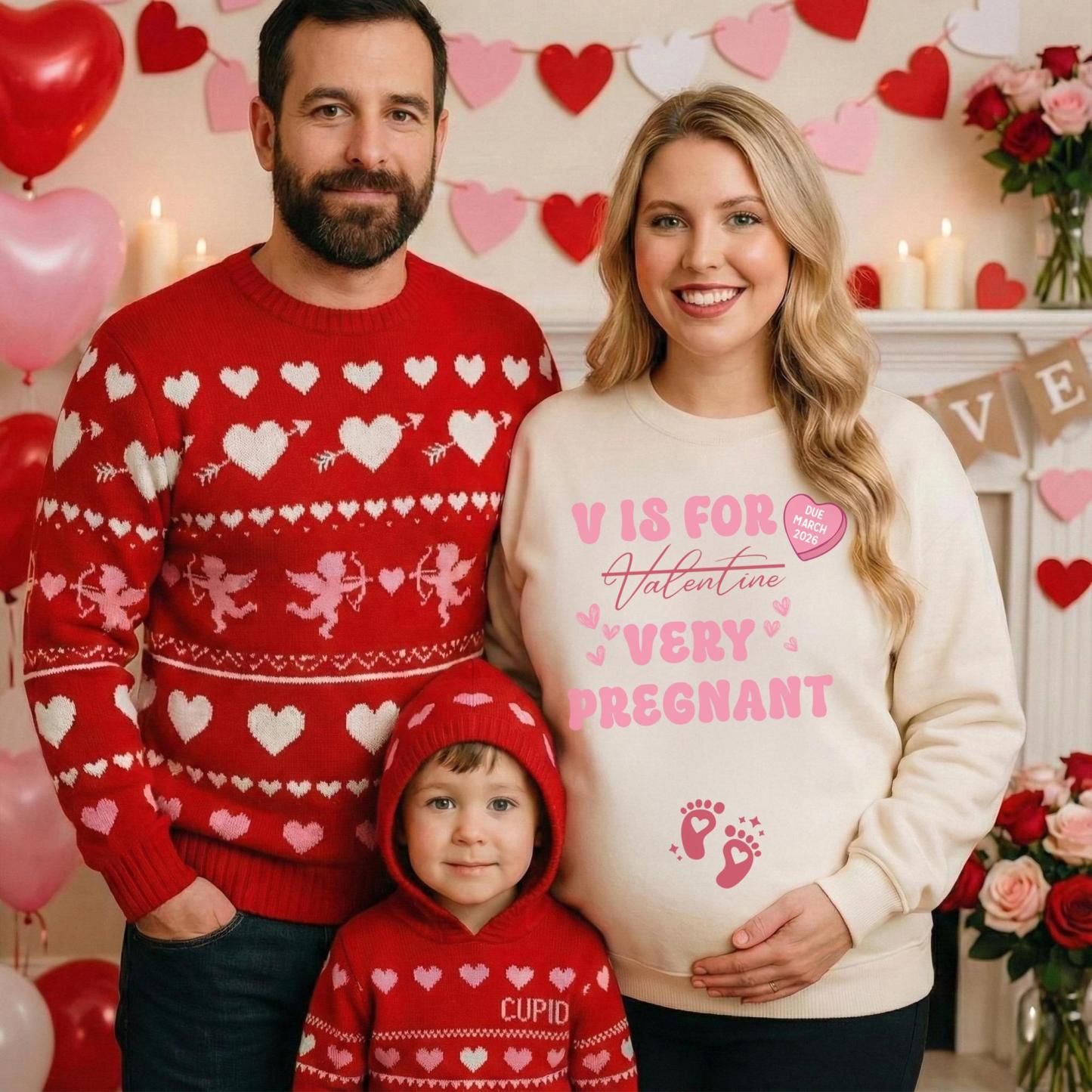 Valentines Day Pregnancy Announcement  V IS FOR Sweatshirt